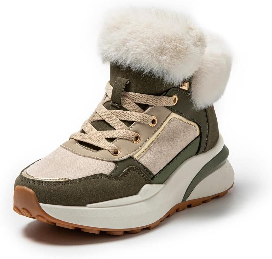 Warme Dames Winterlaarzen met Imitatiebont en Antislipzool