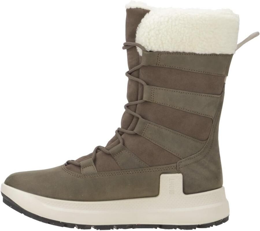 Warme Dames Winterlaarzen van Leer met Imitatiebont Voering
