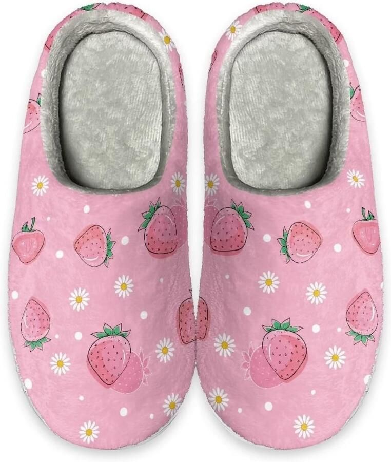 Warme damesslippers met antislipzool zachte flanellen huisslippers voor comfort binnen