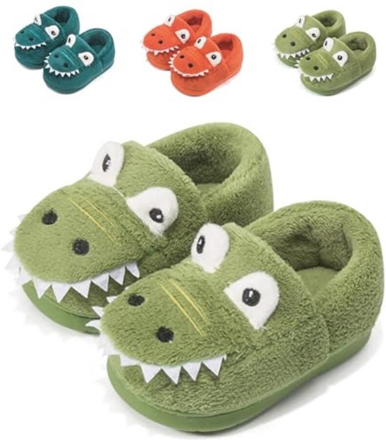 Warme Dinosaurus Sloffen voor Kinderen Antislip Pantoffels voor Peuters en Jongens