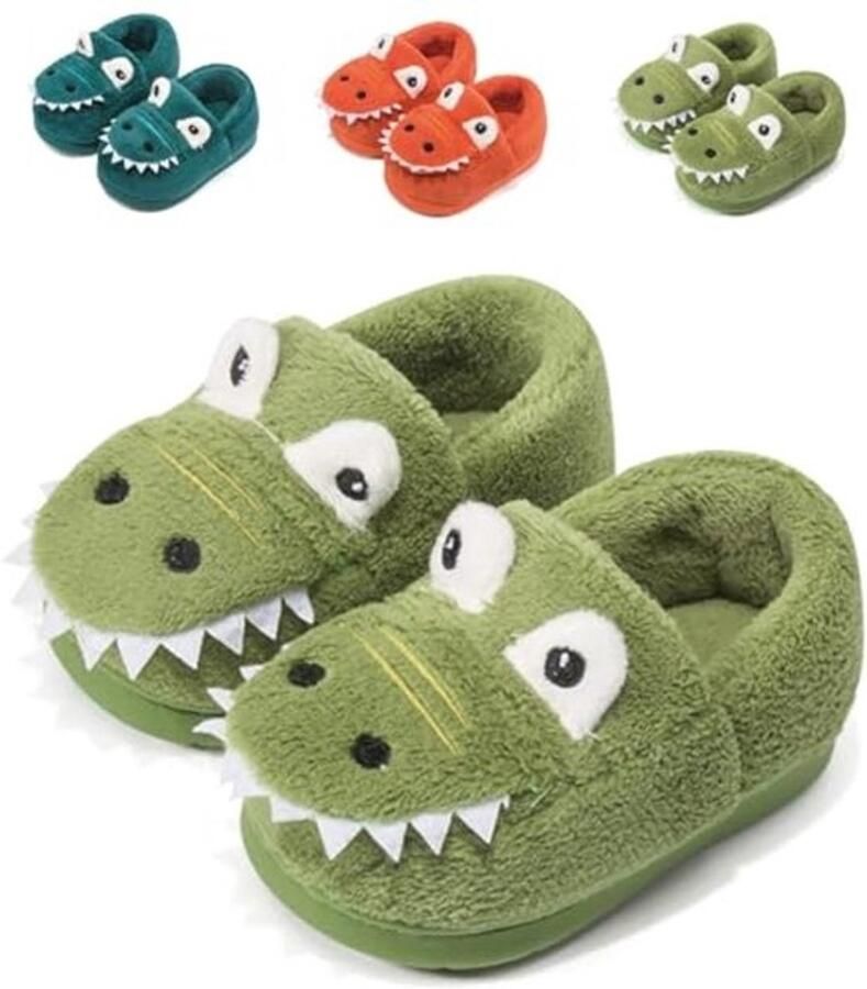 Warme Dinosaurus Sloffen voor Kinderen Antislip Pantoffels voor Peuters en Jongens