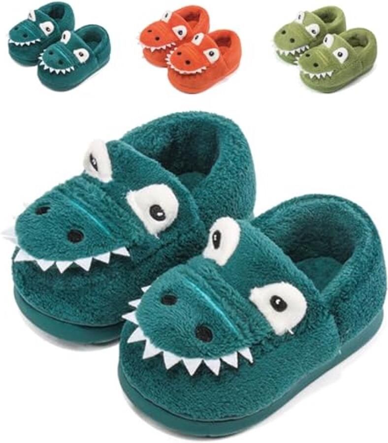 Warme Dinosaurus Sloffen voor Kinderen Antislip Slippers voor Peuters en Kleuters