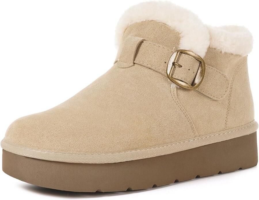 Warme Winterlaarzen Dames Suède Echt Leer Waterdicht Antislip Comfortabel