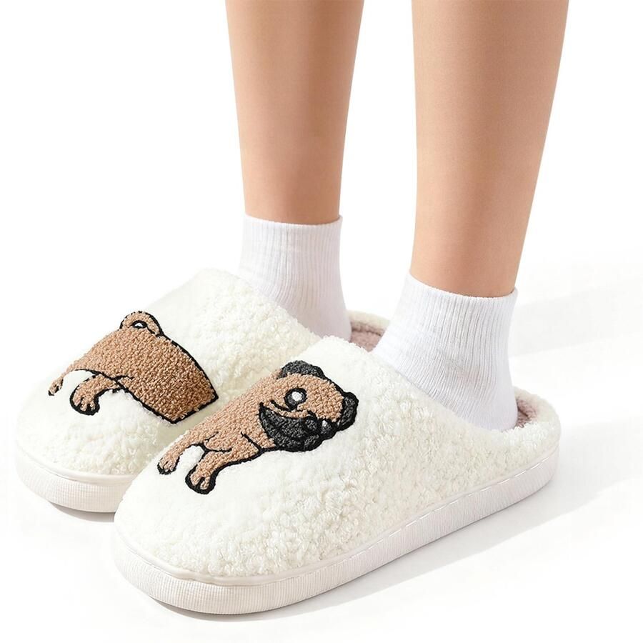 Warme en comfortabele winter slippers unisex zachte slippers schattige pluche slippers met cartoonfiguren antislip binnenslippers duurzame katoenen slippers De maat valt klein geschikt voor een voetlengte van ongeveer