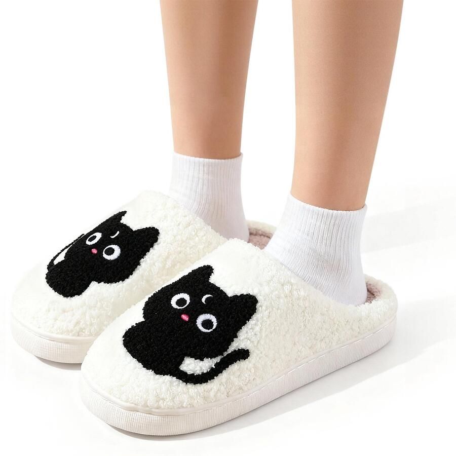 Warme en comfortabele winter slippers unisex zachte slippers schattige pluche slippers met cartoonfiguren antislip binnenslippers duurzame katoenen slippers De maat valt klein geschikt voor een voetlengte van ongeveer