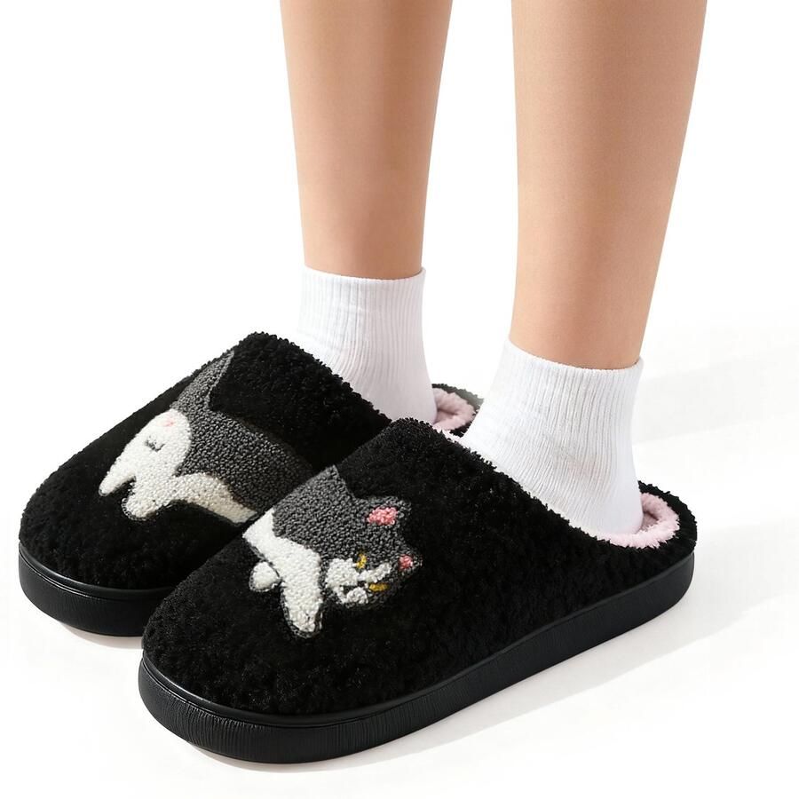 Warme en comfortabele winter slippers unisex zachte slippers schattige pluche slippers met cartoonfiguren antislip binnenslippers duurzame katoenen slippers