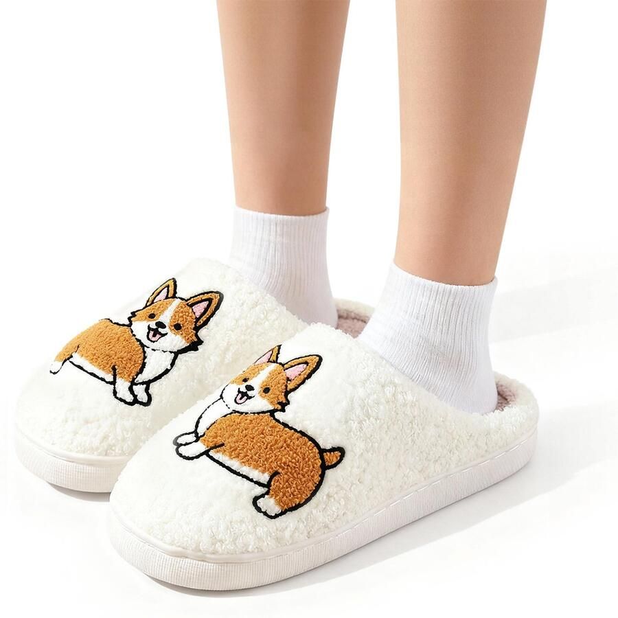 Warme en comfortabele winter slippers unisex zachte slippers schattige pluche slippers met cartoonfiguren antislip binnenslippers duurzame katoenen slippers De maat valt klein geschikt voor een voetlengte van ongeveer