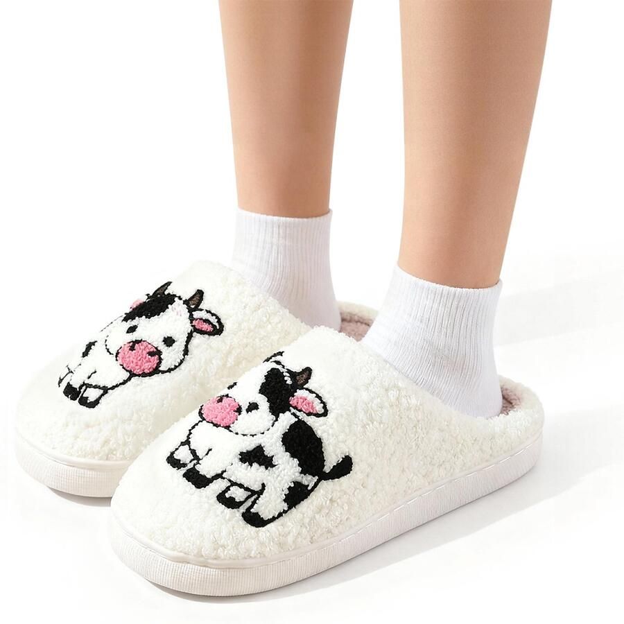 Warme en comfortabele winter slippers unisex zachte slippers schattige pluche slippers met cartoonfiguren antislip binnenslippers duurzame katoenen slippers De maat valt klein geschikt voor een voetlengte van ongeveer