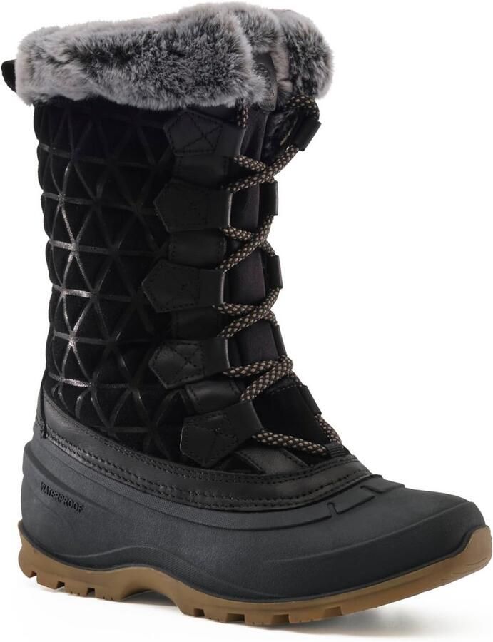 Warme Dames Snowboots met Leren Bovenwerk