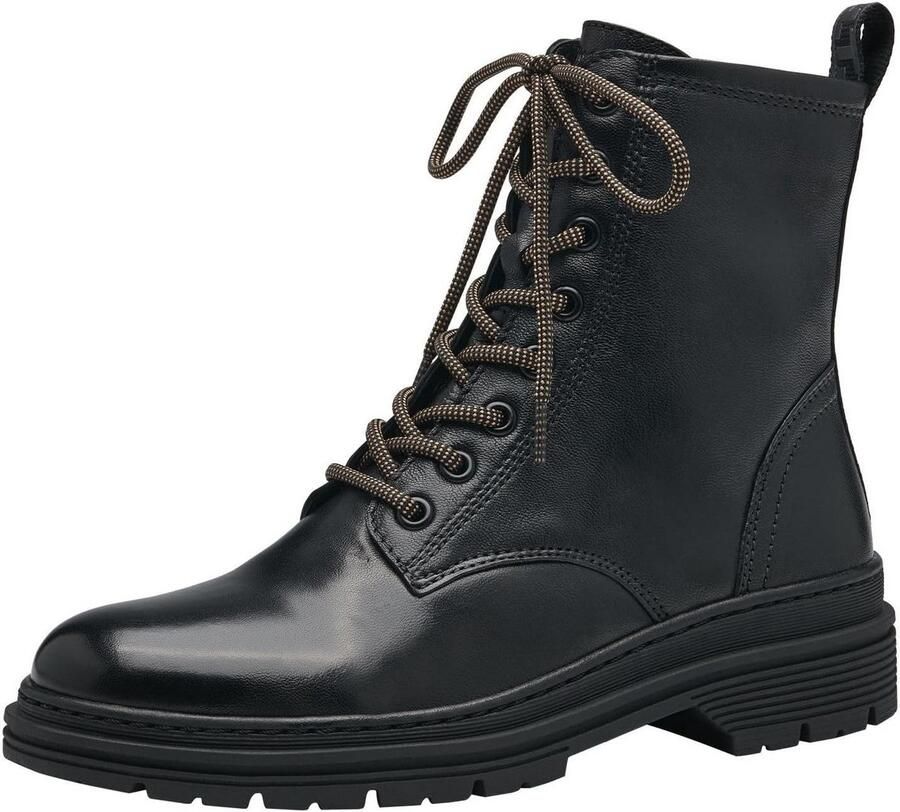 Zwarte Enkellaarsjes met Veters voor Dames