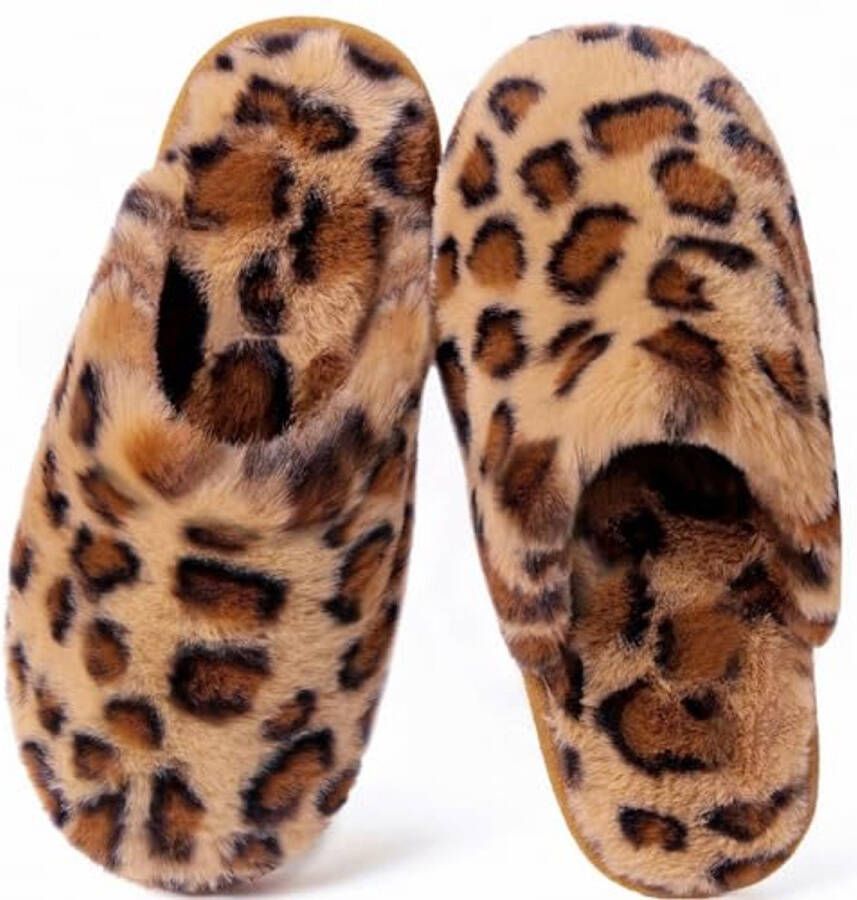 Warme Fluffy Pantoffels voor en Zachte Antislip Sloffen met Memory Foam