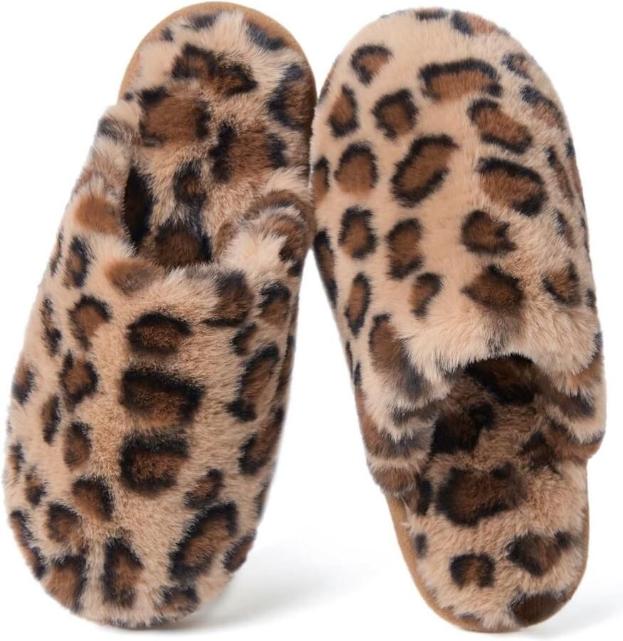 Warme Fluffy Pantoffels voor en Zachte Antislip Sloffen met Memory Foam