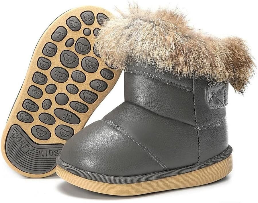 Warme Gevoerde Baby Snowboots voor en Winterlaarzen met Zachte Zool )