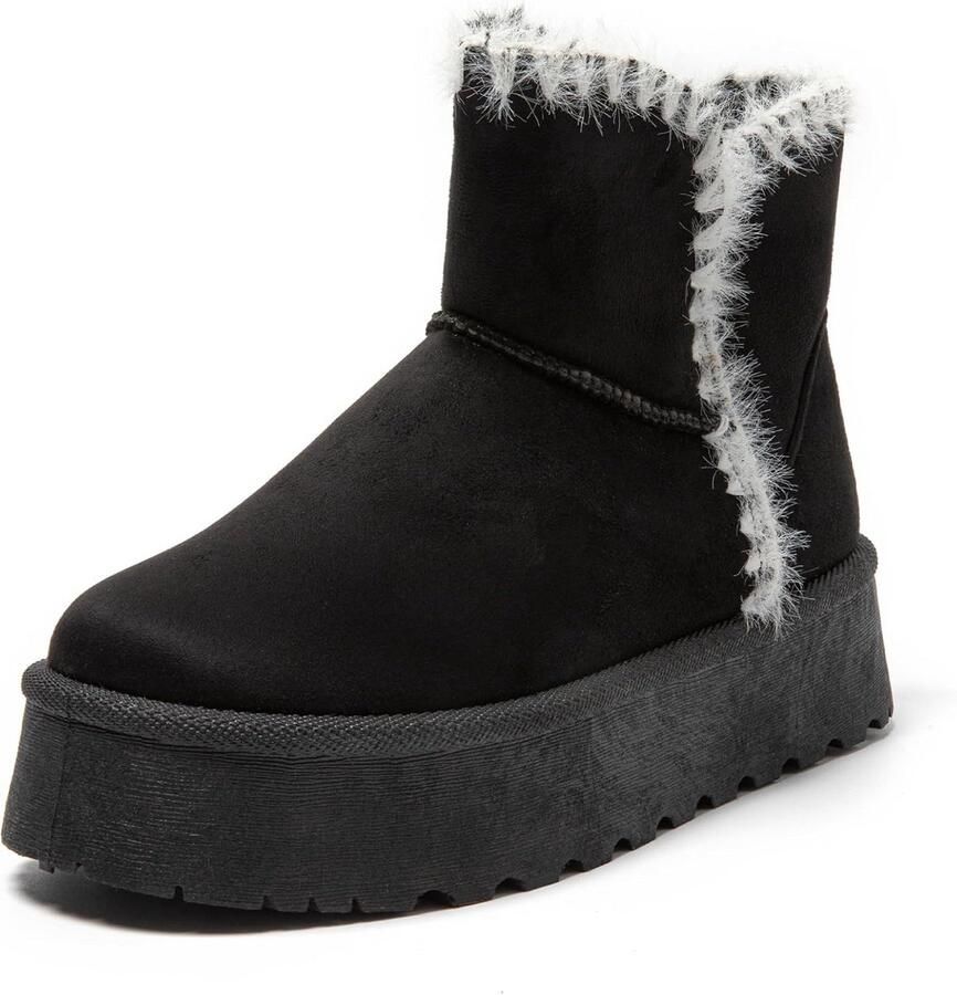 Warme gevoerde dames winterlaarzen met imitatiebont
