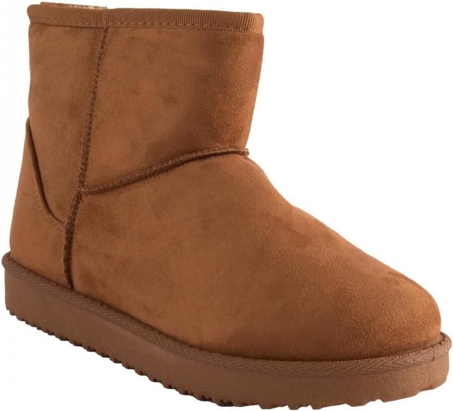 Warme gevoerde enkellaarzen dames met zachte imitatiebont binnenvoering