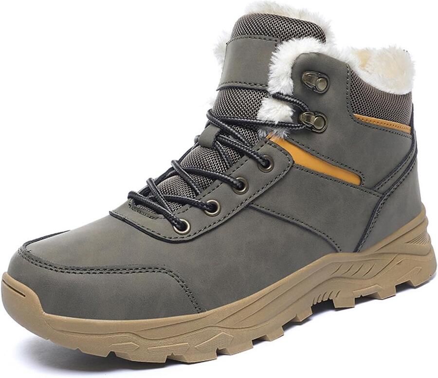 Warme gevoerde enkellaarzen voor heren waterdicht en antislip voor winterwandelingen en buitenactiviteiten