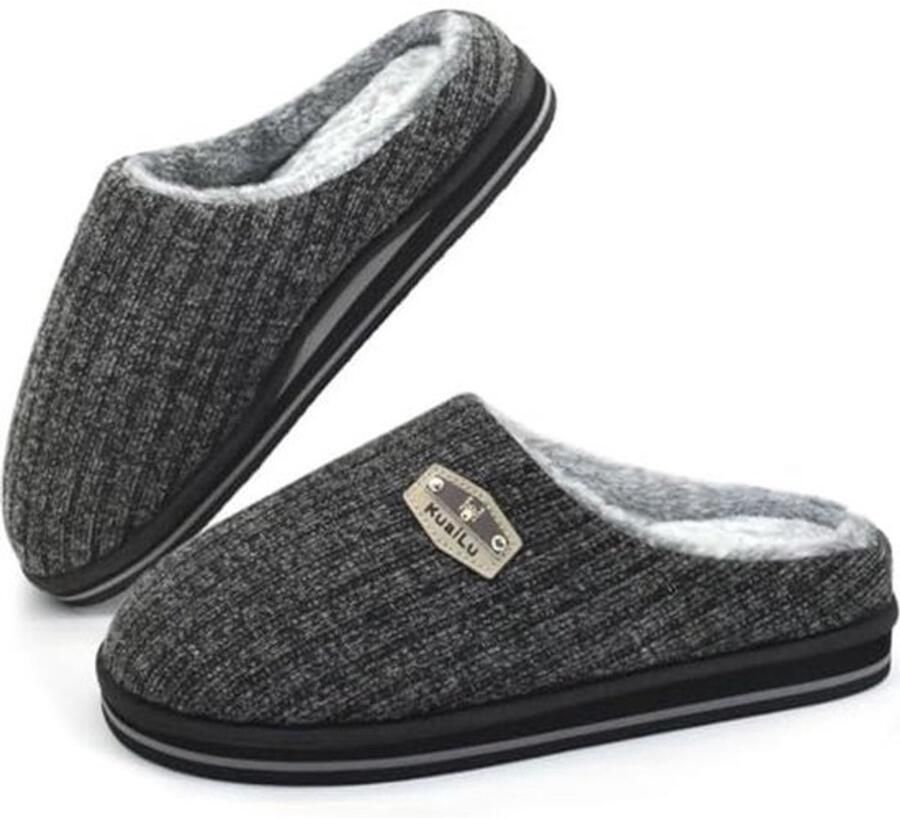 Warme Gevoerde Huis Slippers voor Heren met Geheugenfoam en Antislip Zool