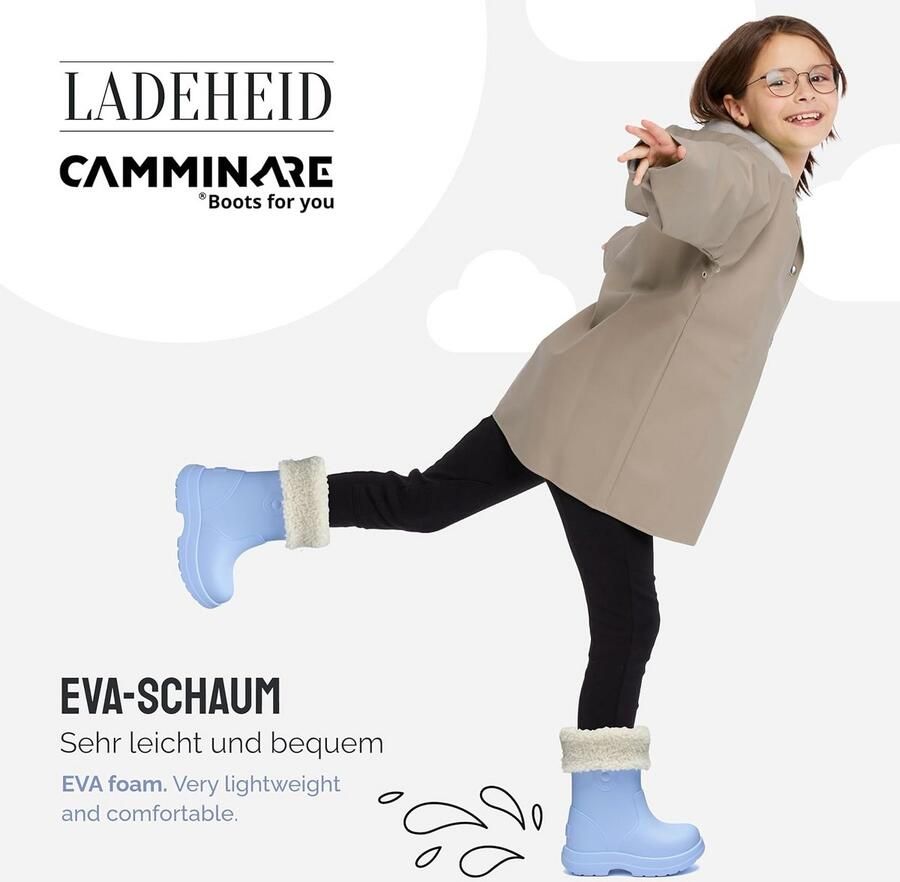 Warme Gevoerde Kinder Regenlaarzen Met Uitneembare Voering en Antislipzool