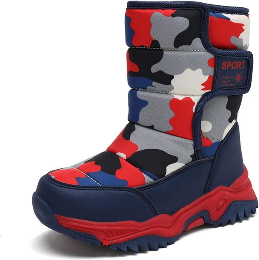 Warme Gevoerde Kinder Snowboots met Klittenband Waterdichte Winterschoenen voor en