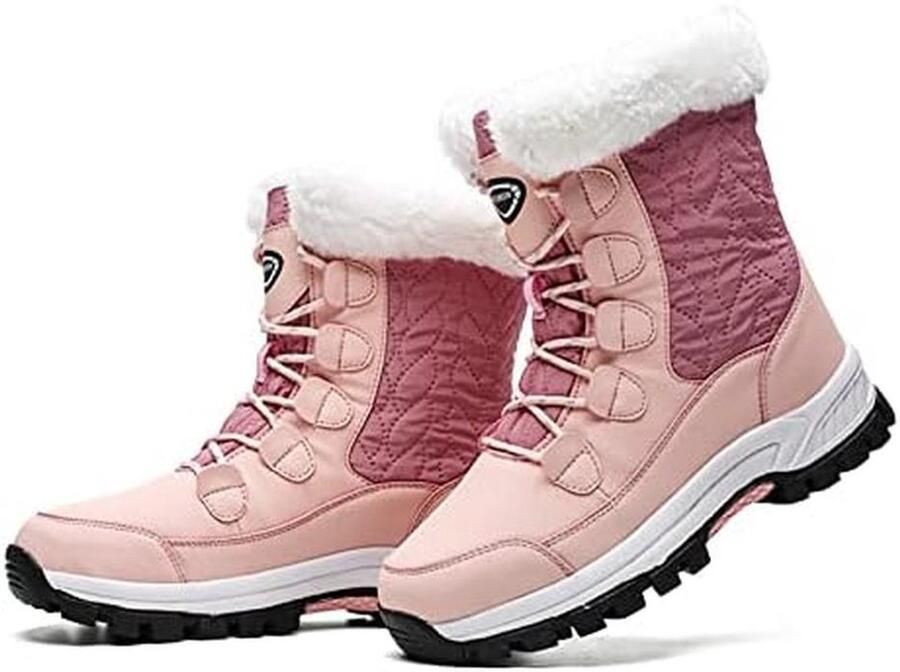 Warme gevoerde sneeuwlaarzen dames waterdicht outdoor veterlaarzen