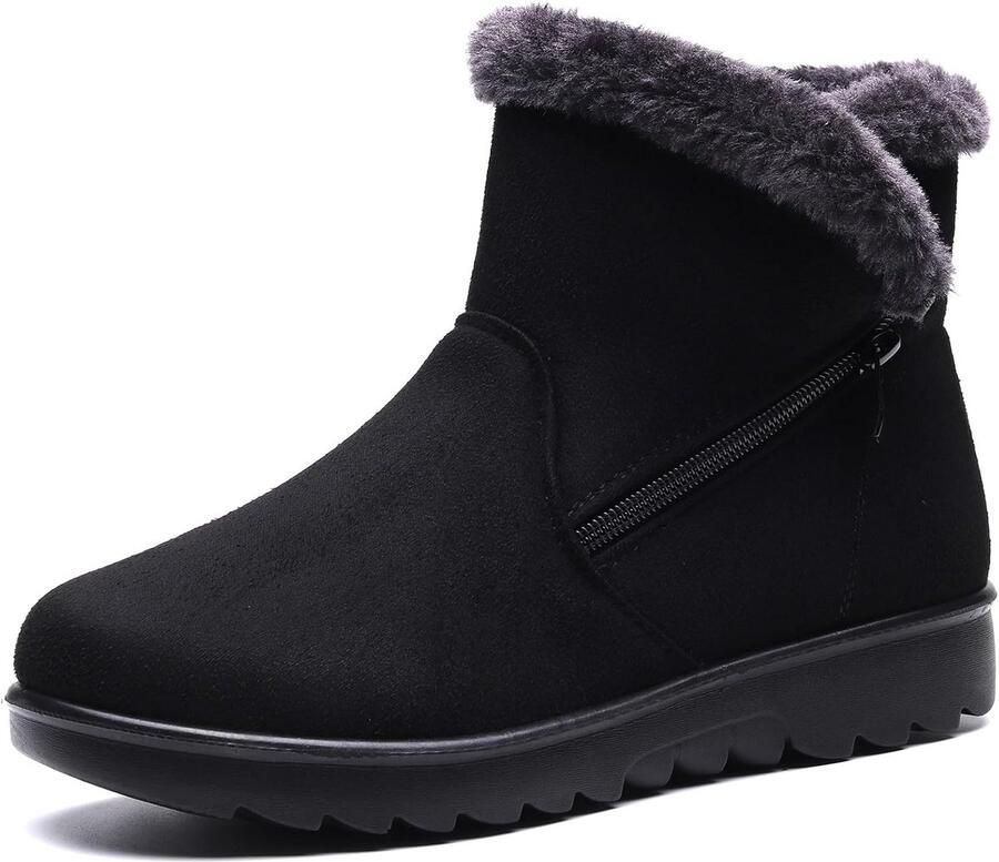 Warme Gevoerde Snowboots Dames Waterdichte Winterlaarzen Kort Model Slip-On