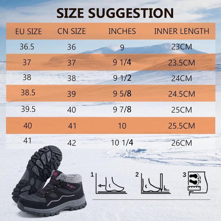 Warme gevoerde wandelschoenen voor dames Sneeuwlaarzen Outdoor