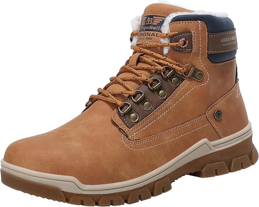 Warme gevoerde winterlaarzen voor heren met antislipzool Stevige wandelschoenen