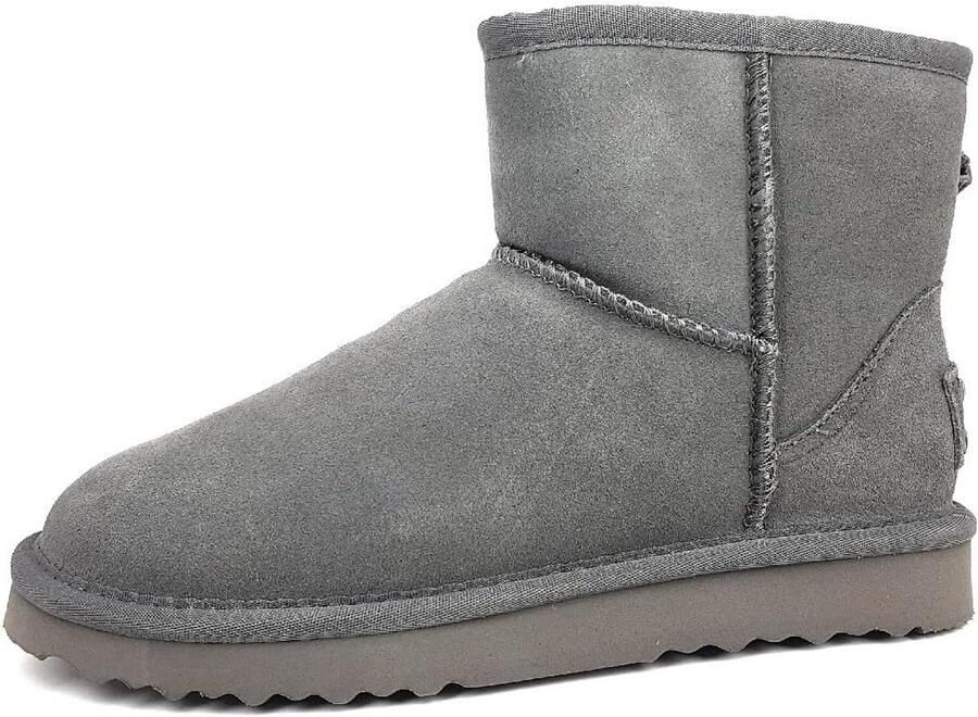 Warme Grijze Snowboots voor Dames met Teddyvoering