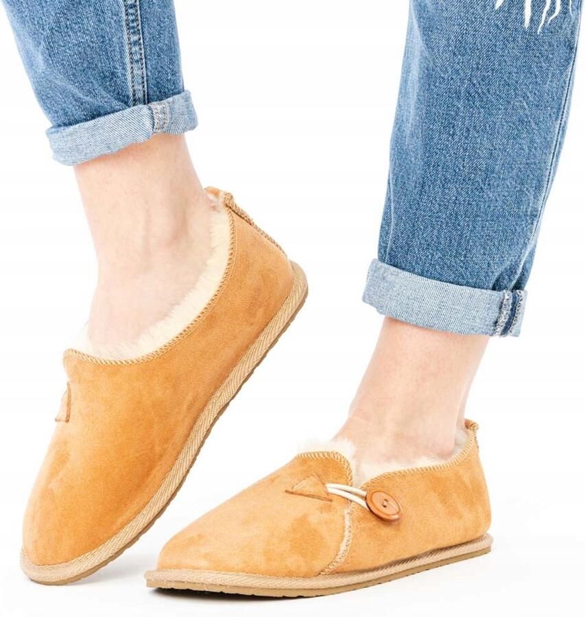 Warme Hajduki Pantoffels met Elastiek Beige