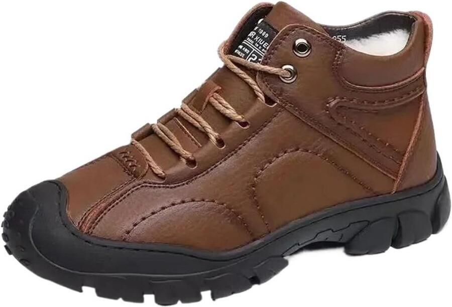 Warme Heren Enkellaarsjes Waterdicht Werklaarzen Antislip Lederlook