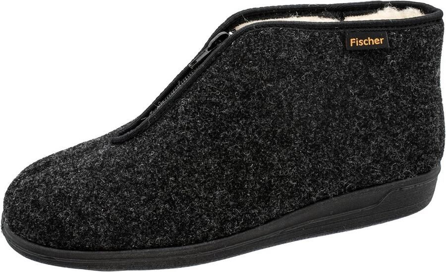 Warme Heren Huisslippers met Rits Antraciet