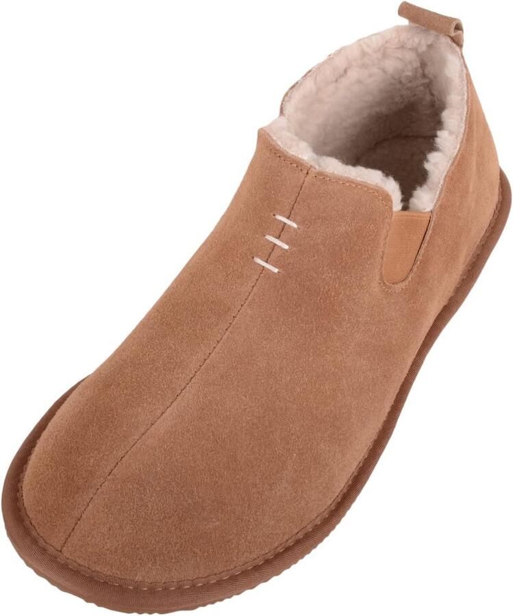 Warme Heren Pantoffel Laarzen van Echt Schapenvacht Slip-On Winter Slipper