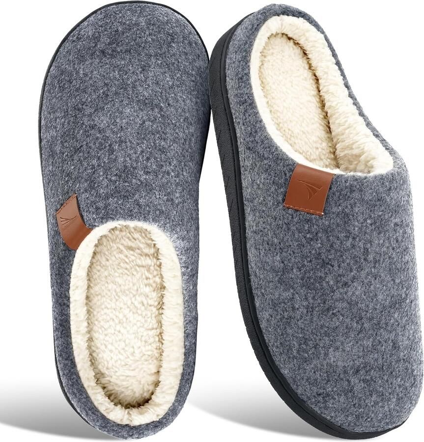 Warme Heren Pantoffels Comfortabele Vilten Slippers Antislip