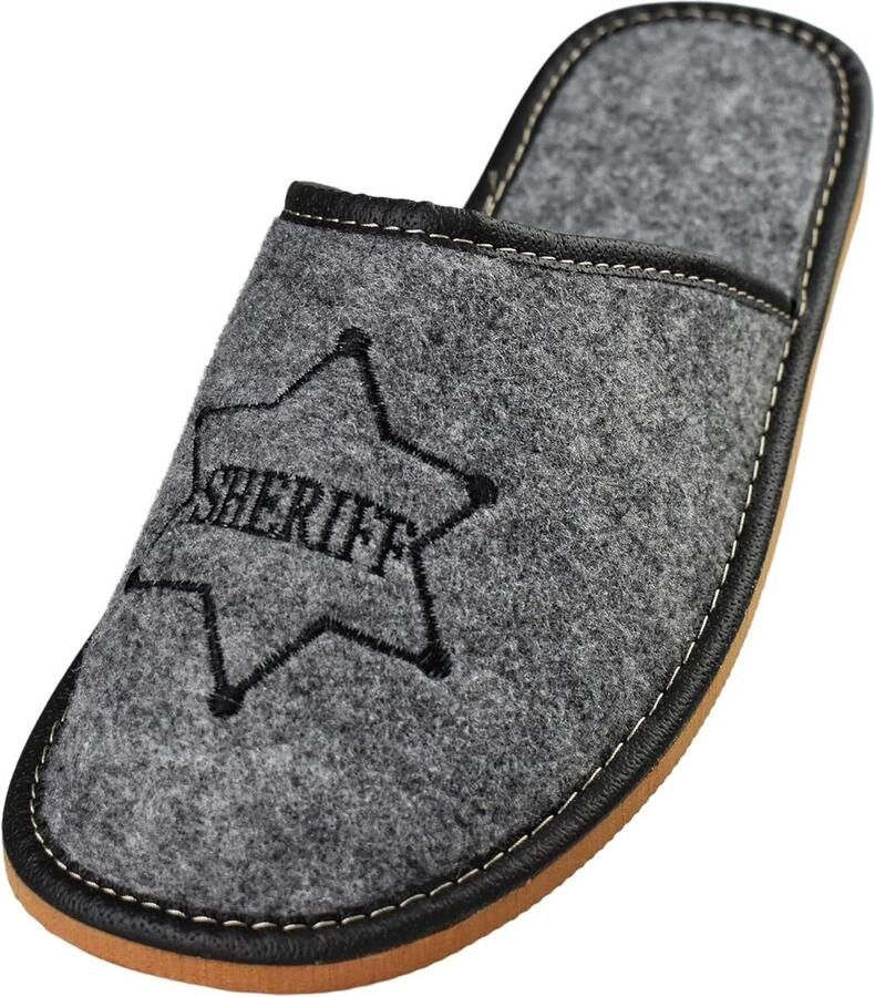 Warme Heren Pantoffels van Vilt Comfortabele Binnensloffen met Antislip Rubberzool