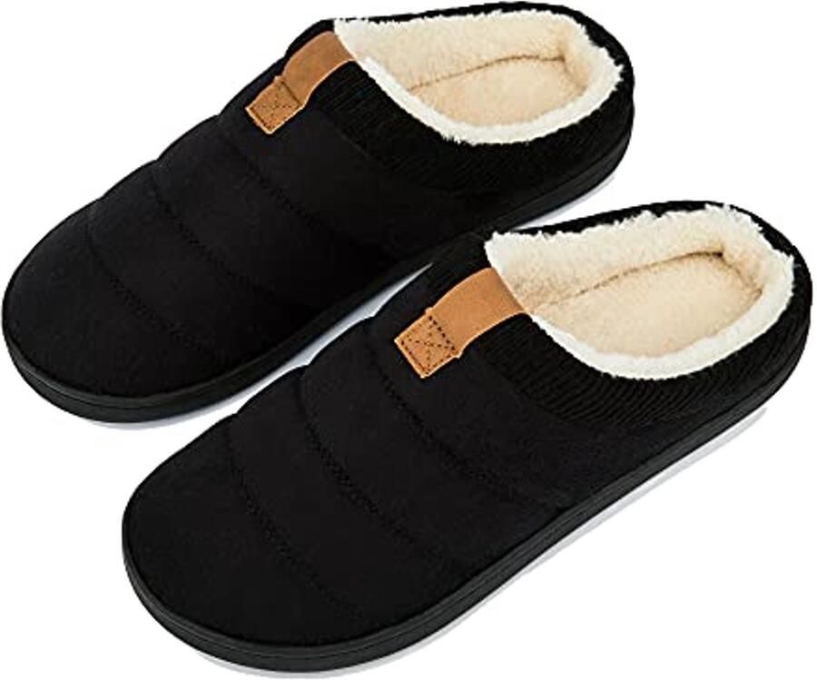 Warme Heren Sloffen met Antislip Zool en Traagschuim Binnen Buiten