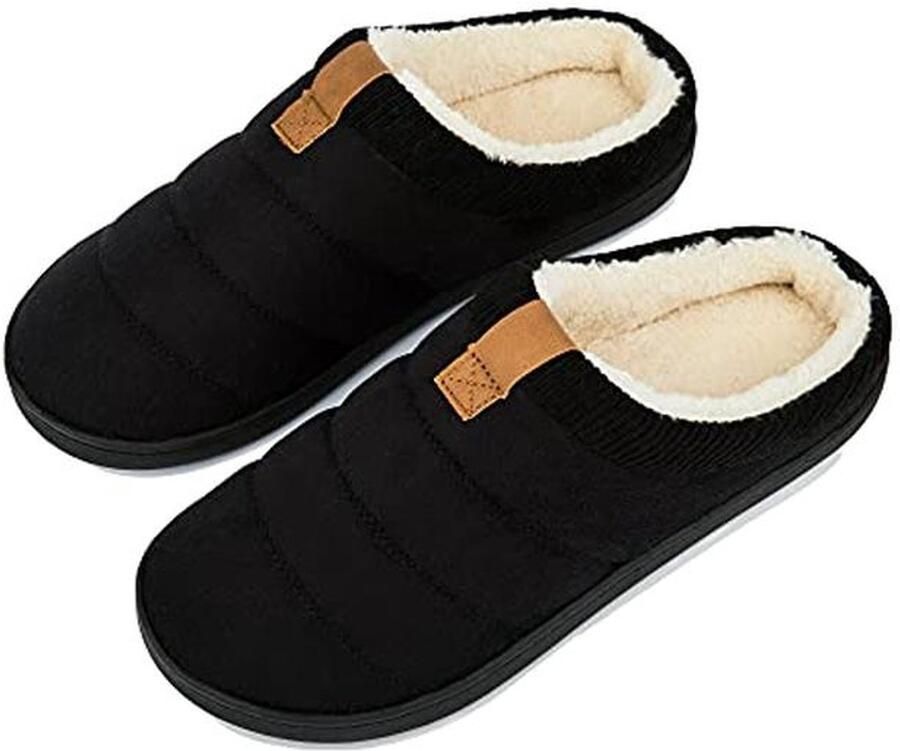 Warme Heren Sloffen met Antislip Zool en Traagschuim Binnen Buiten