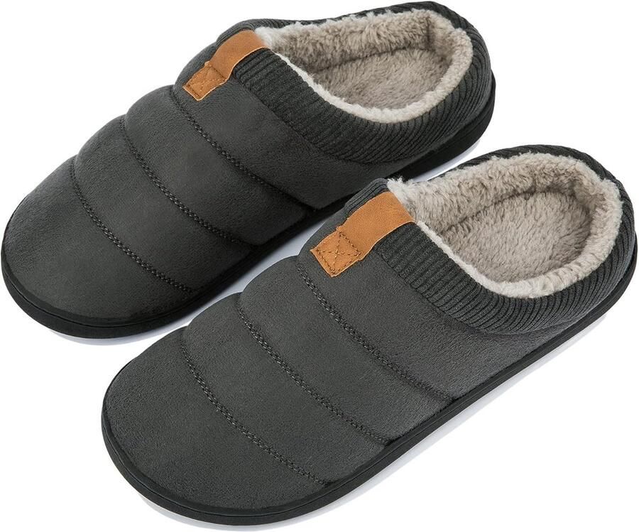 Warme Heren Sloffen met Traagschuim en Antislip Zool voor Binnen en Buiten