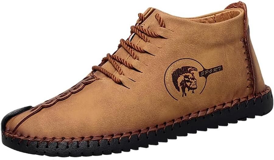 Warme Heren Wandelschoenen Casual Werklaarzen Leer Winter Buiten