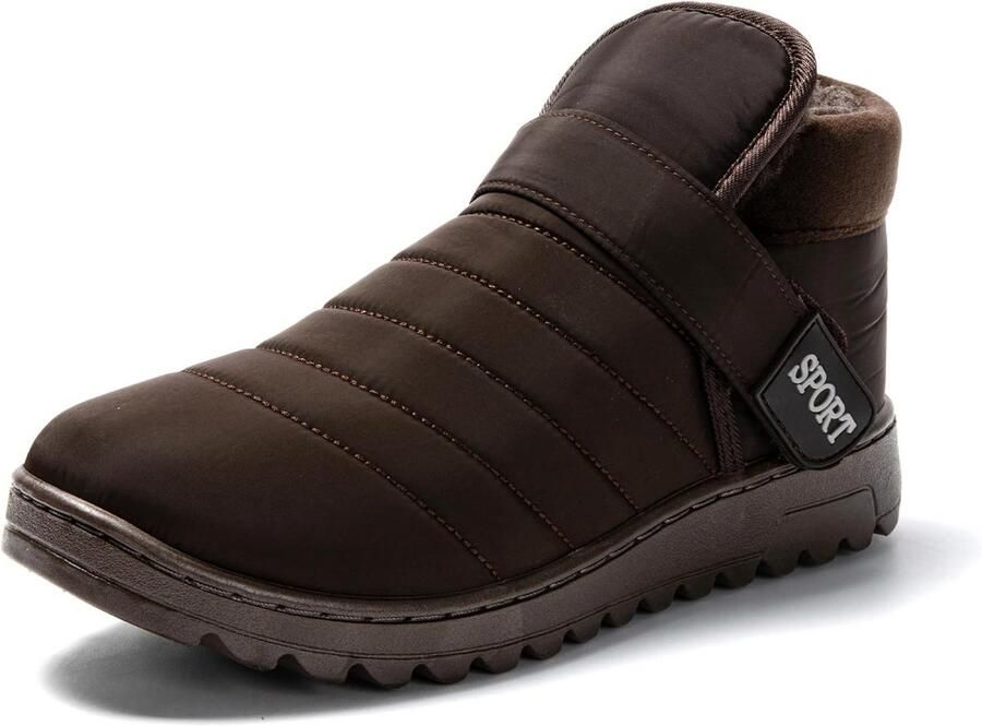 Warme gevoerde heren winterlaarzen met klittenband en antislipzool voor outdoor