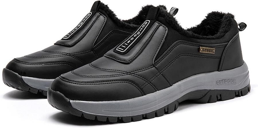 Warme Heren Winterschoenen Gevoerde Enkellaarzen Slip-On Comfort Schoenen