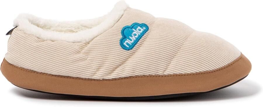 Warme Huissloffen Gedempte Pantoffels Comfort Thuis Antislip TPR Zool Corduroy Bruin