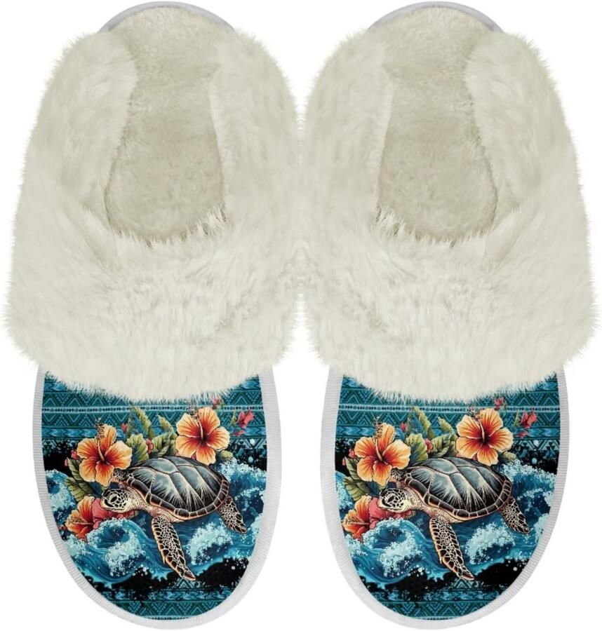 Warme Instapper Pantoffels en met Bontkraag Comfortabele Huisschoenen