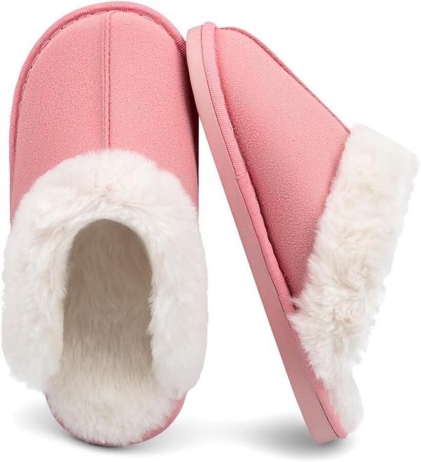 Warme Instappers met Memory Foam Voering Luxe Suede Look Huispantoffels