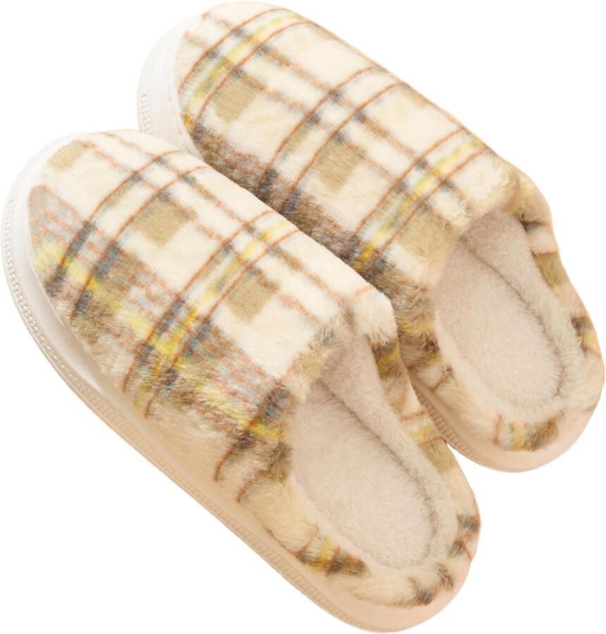 Warme katoenen pantoffels S Geschikt voor (valt 1-2 maten kleiner) Lengte binnenzool Retro geruite katoenen pantoffels voor binnen in de herfst winter Warme pantoffels met dikke geluiddempende zool