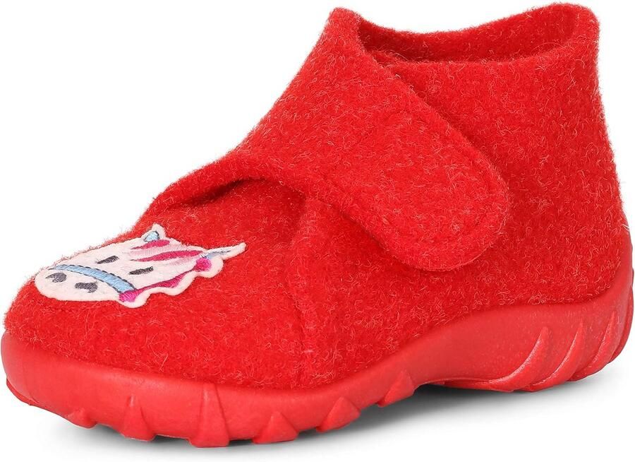 Warme Kinder Pantoffels van Vilt met Klittenband Unisex Binnen- en Huisschoenen