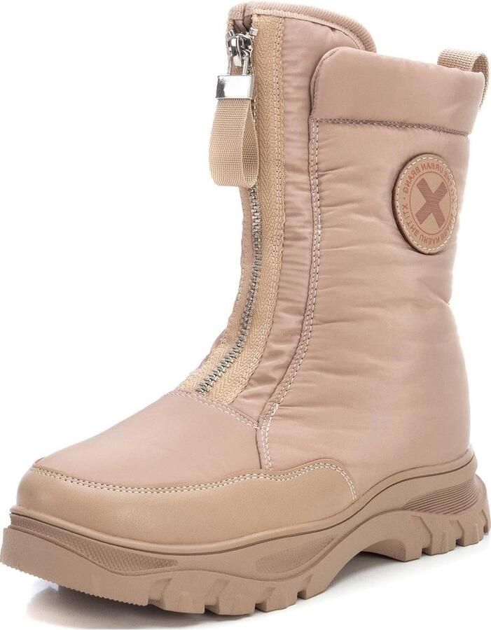 Warme Kinder Snowboots Beige met Rits en Voering