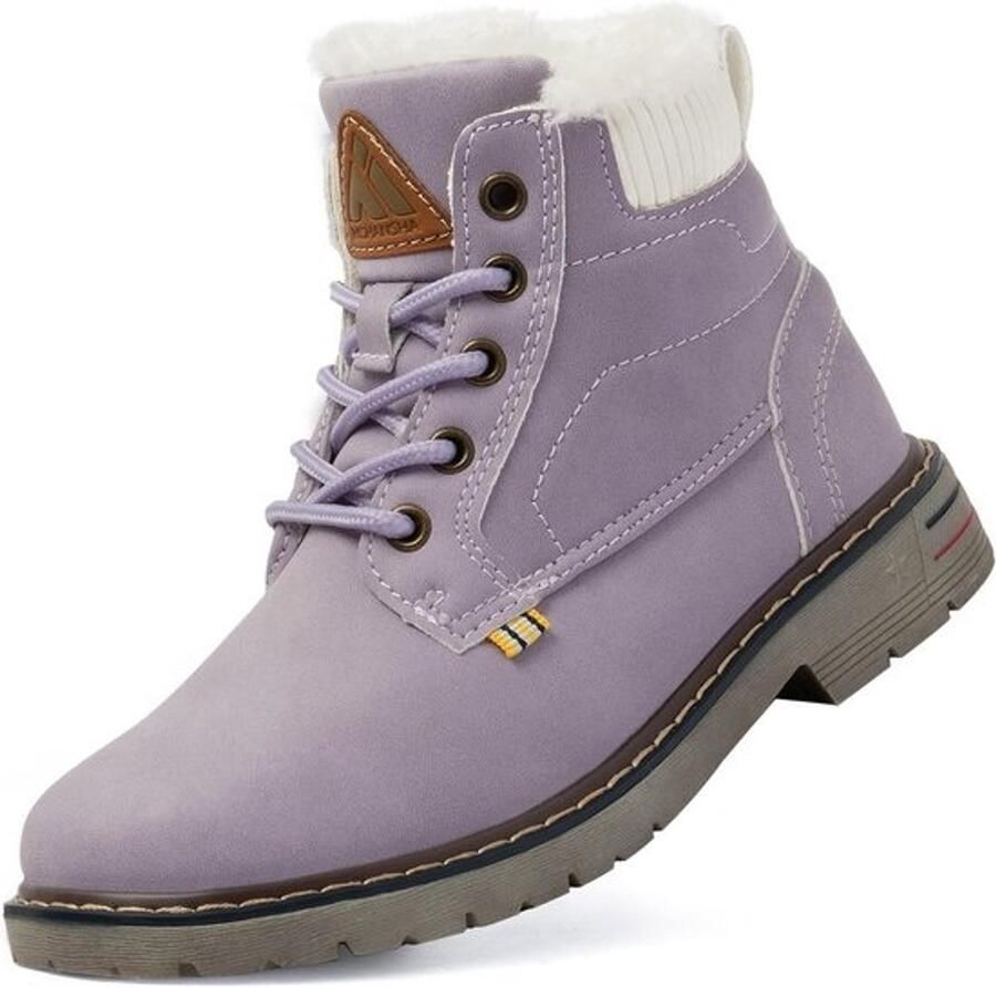 Warme Gevoerde Kinder Snowboots met Vetersluiting voor en
