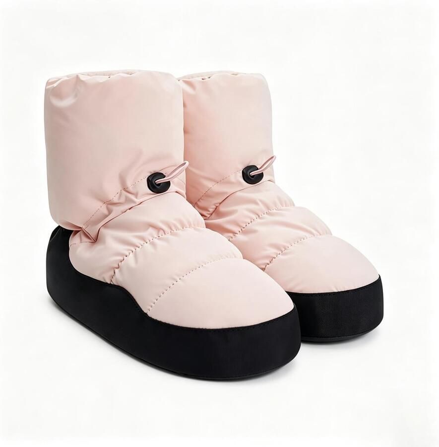 Warme laarzen 38-39 (Maat L) Ballet-opwarmlaarsjes Huisschoenen Warme katoenen pantoffels met verstelbaar trekkoord dansschoenen voor tienermeisjes en vrouwen