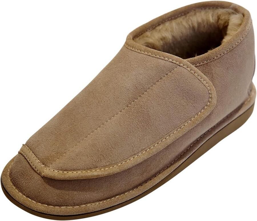 Luxe Lamsvacht Pantoffels met Klittenbandsluiting voor en 100% Merino Schapenvacht