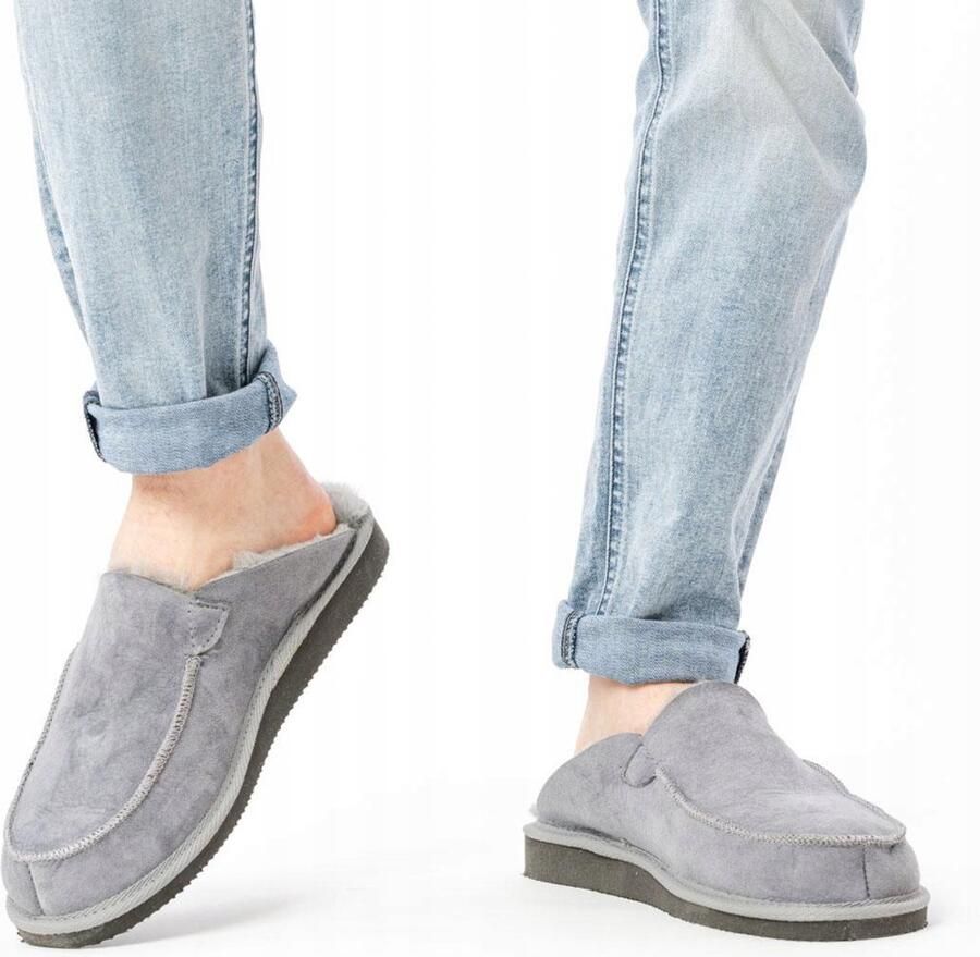 Warme leren pantoffels Mokassins voor en